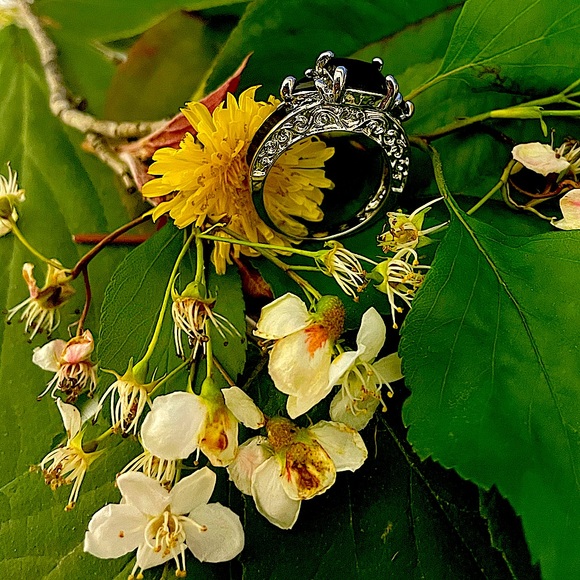 Asscher Charcoal Gem set in silver - Picture 7 of 12